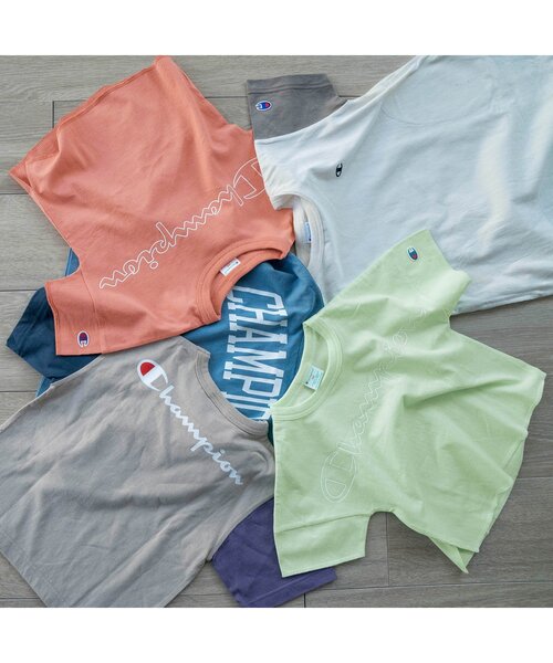 Champion（チャンピオン）の「champion(チャンピオン)半袖Tシャツ（Tシャツ/カットソー・キッズ・ミント/オレンジ/アイボリー/ラベンダー・140/100/120/110/130/150）」の20枚目の写真