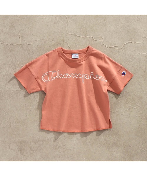 Champion（チャンピオン）の「champion(チャンピオン)半袖Tシャツ（Tシャツ/カットソー・キッズ・ミント/オレンジ/アイボリー/ラベンダー・140/100/120/110/130/150）」の4枚目の写真