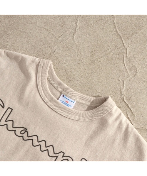 Champion（チャンピオン）の「champion(チャンピオン)半袖Tシャツ（Tシャツ/カットソー・キッズ・ミント/オレンジ/アイボリー/ラベンダー・140/100/120/110/130/150）」の10枚目の写真