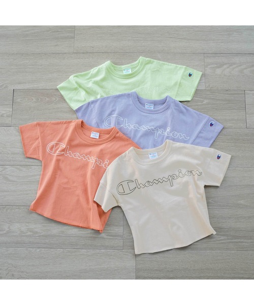 Champion（チャンピオン）の「champion(チャンピオン)半袖Tシャツ（Tシャツ/カットソー・キッズ・ミント/オレンジ/アイボリー/ラベンダー・140/100/120/110/130/150）」の15枚目の写真