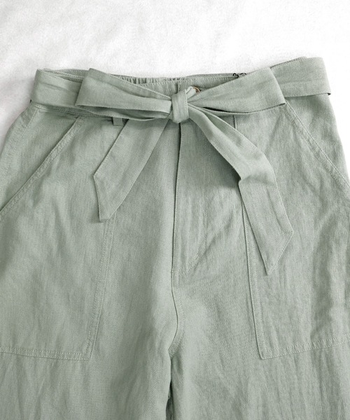 ＡＮＤＪ（アンドジェイ）の「麻混ウエストリボンベイカーストレートパンツ（その他パンツ・レディース・ミント/カーキ/ベージュ/ブラック/ベージュ系その他・M）」の16枚目の写真