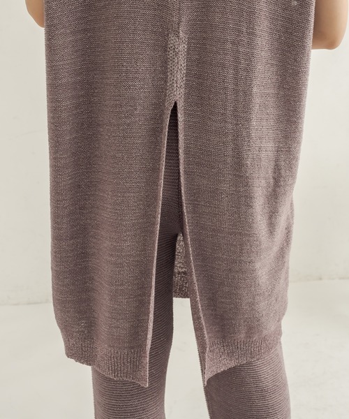 CAPRICIEUX LE'MAGE（カプリシューレマージュ）の「バックスリットVチュニック（ニット/セーター・レディース・ベージュ/パープル・FREE）」の16枚目の写真