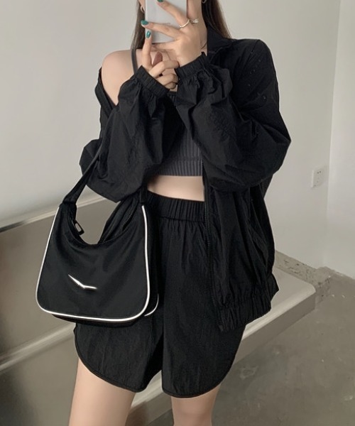 ABITOKYO（アビトーキョー）の「バルーンスリーブジャケットパンツ２点セット（ライダースジャケット・レディース・ブラック/グレー/ベージュ・FREE）」の22枚目の写真