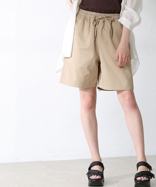 Honeys（ハニーズ）の「イージーハーフパンツ（その他パンツ・レディース・ブラック/カーキ/ダークオレンジ/ベージュ/アイボリー・S/L/M）」の4枚目の写真