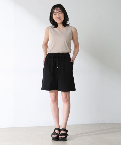 Honeys（ハニーズ）の「イージーハーフパンツ（その他パンツ・レディース・ブラック/カーキ/ダークオレンジ/ベージュ/アイボリー・S/L/M）」の14枚目の写真