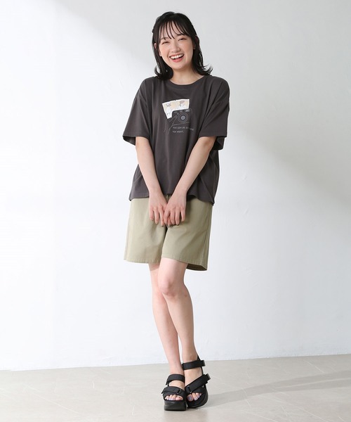 Honeys（ハニーズ）の「イージーハーフパンツ（その他パンツ・レディース・ブラック/カーキ/ダークオレンジ/ベージュ/アイボリー・S/L/M）」の16枚目の写真