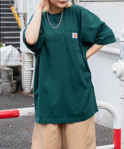 Carhartt（カーハート）の「WEGO/CARHARTT Pocket半袖Tシャツ（Tシャツ/カットソー・メンズ・ブラック/杢グレー/ブルー系その他/ワイン/ダークグレー/ネイビー/ホワイト/ブルー/グリーン系その他/ベージュ・MEDIUM/LARGE/SMALL/X-LARGE）」の6枚目の写真