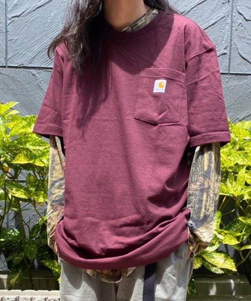 Carhartt（カーハート）の「WEGO/CARHARTT Pocket半袖Tシャツ（Tシャツ/カットソー・メンズ・ブラック/杢グレー/ブルー系その他/ワイン/ダークグレー/ネイビー/ホワイト/ブルー/グリーン系その他/ベージュ・MEDIUM/LARGE/SMALL/X-LARGE）」の10枚目の写真