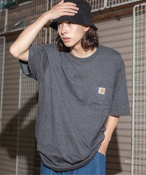 Carhartt（カーハート）の「WEGO/CARHARTT Pocket半袖Tシャツ（Tシャツ/カットソー・メンズ・ブラック/杢グレー/ブルー系その他/ワイン/ダークグレー/ネイビー/ホワイト/ブルー/グリーン系その他/ベージュ・MEDIUM/LARGE/SMALL/X-LARGE）」の4枚目の写真