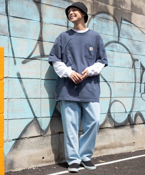 Carhartt（カーハート）の「WEGO/CARHARTT Pocket半袖Tシャツ（Tシャツ/カットソー・メンズ・ブラック/杢グレー/ブルー系その他/ワイン/ダークグレー/ネイビー/ホワイト/ブルー/グリーン系その他/ベージュ・MEDIUM/LARGE/SMALL/X-LARGE）」の18枚目の写真