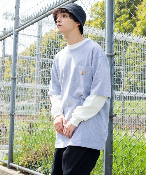 Carhartt（カーハート）の「WEGO/CARHARTT Pocket半袖Tシャツ（Tシャツ/カットソー・メンズ・ブラック/杢グレー/ブルー系その他/ワイン/ダークグレー/ネイビー/ホワイト/ブルー/グリーン系その他/ベージュ・MEDIUM/LARGE/SMALL/X-LARGE）」の12枚目の写真