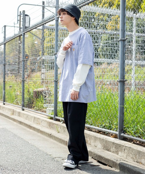 Carhartt（カーハート）の「WEGO/CARHARTT Pocket半袖Tシャツ（Tシャツ/カットソー・メンズ・ブラック/杢グレー/ブルー系その他/ワイン/ダークグレー/ネイビー/ホワイト/ブルー/グリーン系その他/ベージュ・MEDIUM/LARGE/SMALL/X-LARGE）」の16枚目の写真