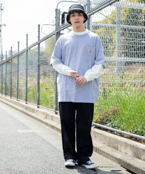 Carhartt（カーハート）の「WEGO/CARHARTT Pocket半袖Tシャツ（Tシャツ/カットソー・メンズ・ブラック/杢グレー/ブルー系その他/ワイン/ダークグレー/ネイビー/ホワイト/ブルー/グリーン系その他/ベージュ・MEDIUM/LARGE/SMALL/X-LARGE）」の17枚目の写真