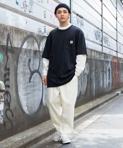 Carhartt（カーハート）の「WEGO/CARHARTT Pocket半袖Tシャツ（Tシャツ/カットソー・メンズ・ブラック/杢グレー/ブルー系その他/ワイン/ダークグレー/ネイビー/ホワイト/ブルー/グリーン系その他/ベージュ・MEDIUM/LARGE/SMALL/X-LARGE）」の14枚目の写真