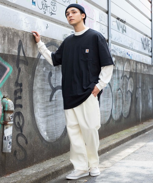 Carhartt（カーハート）の「WEGO/CARHARTT Pocket半袖Tシャツ（Tシャツ/カットソー・メンズ・ブラック/杢グレー/ブルー系その他/ワイン/ダークグレー/ネイビー/ホワイト/ブルー/グリーン系その他/ベージュ・MEDIUM/LARGE/SMALL/X-LARGE）」の15枚目の写真