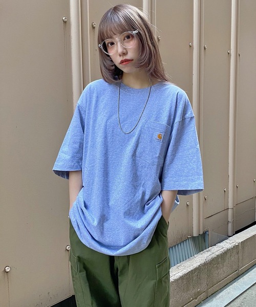 Carhartt（カーハート）の「WEGO/CARHARTT Pocket半袖Tシャツ（Tシャツ/カットソー・メンズ・ブラック/杢グレー/ブルー系その他/ワイン/ダークグレー/ネイビー/ホワイト/ブルー/グリーン系その他/ベージュ・MEDIUM/LARGE/SMALL/X-LARGE）」の22枚目の写真