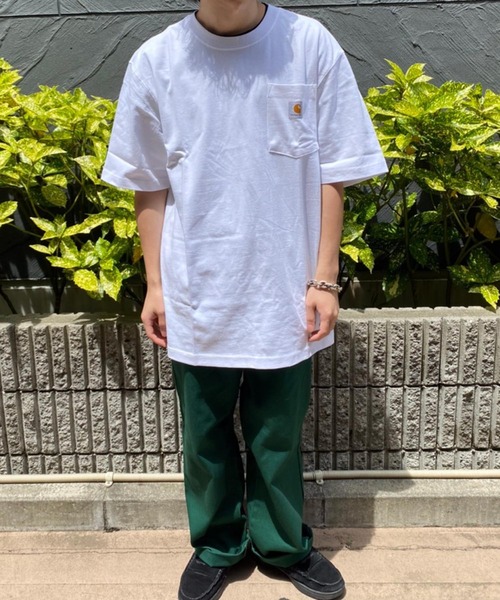 Carhartt（カーハート）の「WEGO/CARHARTT Pocket半袖Tシャツ（Tシャツ/カットソー・メンズ・ブラック/杢グレー/ブルー系その他/ワイン/ダークグレー/ネイビー/ホワイト/ブルー/グリーン系その他/ベージュ・MEDIUM/LARGE/SMALL/X-LARGE）」の20枚目の写真