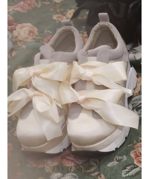 merry jenny（メリージェニー）の「リボンスニーカー（スニーカー・レディース・ブラック/アイボリー/ライトブルー・SMALL/MEDIUM/LARGE）」の2枚目の写真