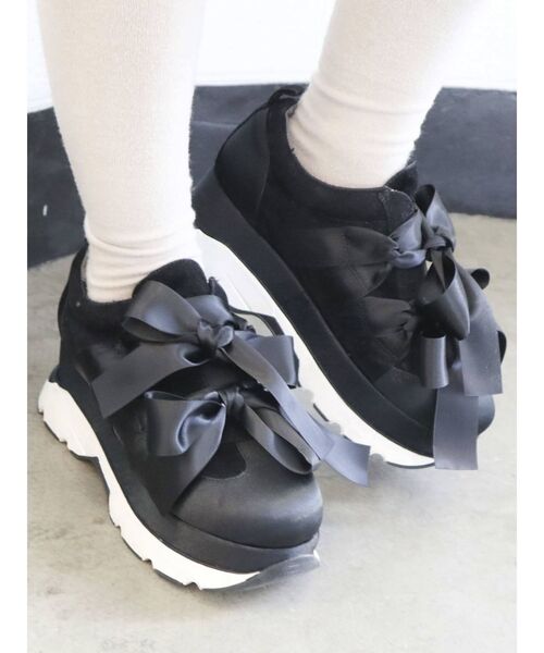 merry jenny（メリージェニー）の「リボンスニーカー（スニーカー・レディース・ブラック/アイボリー/ライトブルー・SMALL/MEDIUM/LARGE）」の12枚目の写真