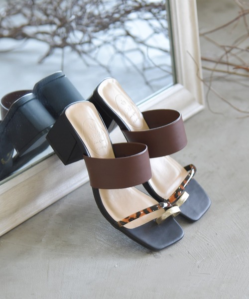 NOFALL（ノーフォール）の「アシメトングスクエアチャンキーヒールサンダル（サンダル・レディース・ブラック系その他/ブラウン系その他/ホワイト系その他/ベージュ系その他・SS/M/S/LL/L/3L）」の3枚目の写真