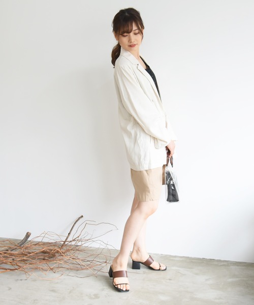 NOFALL（ノーフォール）の「アシメトングスクエアチャンキーヒールサンダル（サンダル・レディース・ブラック系その他/ブラウン系その他/ホワイト系その他/ベージュ系その他・SS/M/S/LL/L/3L）」の14枚目の写真