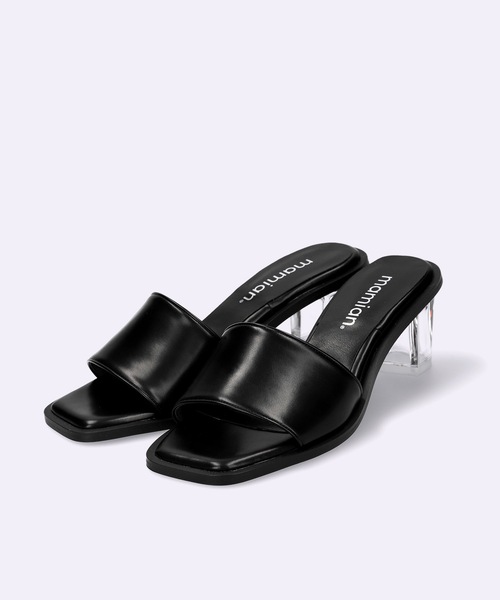 MAMIAN(マミアン)の「スクエアトゥ クリアヒール ミュール (5.5cmヒール)(サンダル・レディース・ミント/ブラック/クリア/アイボリー・L/S/M)」の9枚目の写真