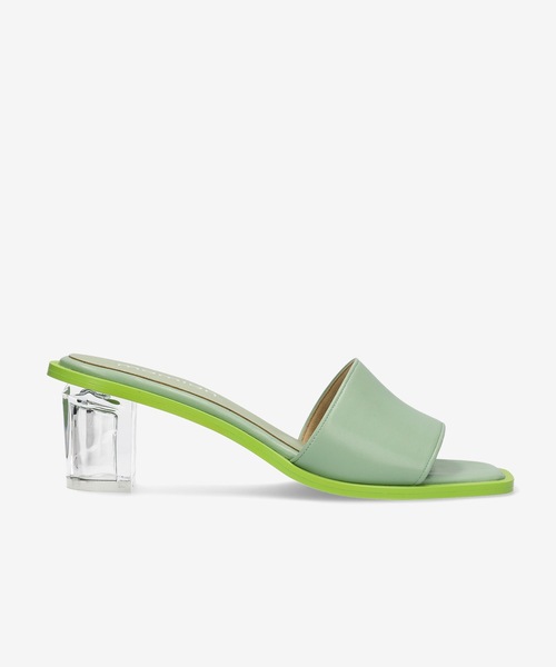 MAMIAN(マミアン)の「スクエアトゥ クリアヒール ミュール (5.5cmヒール)(サンダル・レディース・ミント/ブラック/クリア/アイボリー・L/S/M)」の6枚目の写真