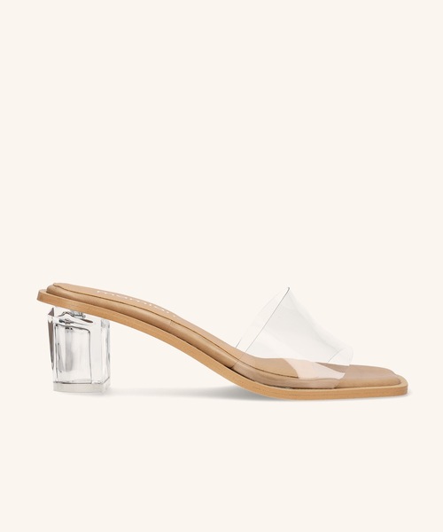 MAMIAN(マミアン)の「スクエアトゥ クリアヒール ミュール (5.5cmヒール)(サンダル・レディース・ミント/ブラック/クリア/アイボリー・L/S/M)」の14枚目の写真