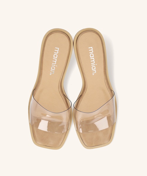 MAMIAN(マミアン)の「スクエアトゥ クリアヒール ミュール (5.5cmヒール)(サンダル・レディース・ミント/ブラック/クリア/アイボリー・L/S/M)」の12枚目の写真