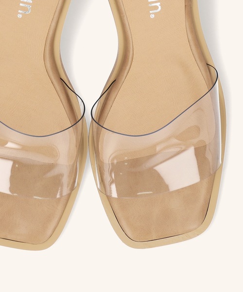 MAMIAN(マミアン)の「スクエアトゥ クリアヒール ミュール (5.5cmヒール)(サンダル・レディース・ミント/ブラック/クリア/アイボリー・L/S/M)」の10枚目の写真