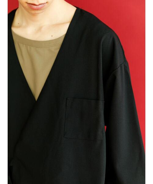 koe（コエ）の「ドライタッチポリトロノーカラージャケット*（ブルゾン・レディース・ライトベージュ/ブラック・L/M）」の7枚目の写真