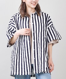 SPINNS | 【ゆったりシルエット】オーバーサイズ ストライプシャツ(シャツ/ブラウス)