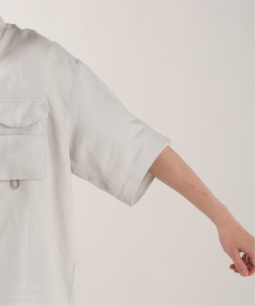 JOURNAL STANDARD relume（ジャーナルスタンダード　レリューム）の「FLANDERS LINEN PLAYING シャツ（シャツ/ブラウス・メンズ・ブラック/ブラウン/ホワイト×ホワイト・MEDIUM/LARGE）」の10枚目の写真