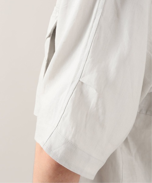 JOURNAL STANDARD relume（ジャーナルスタンダード　レリューム）の「FLANDERS LINEN PLAYING シャツ（シャツ/ブラウス・メンズ・ブラック/ブラウン/ホワイト×ホワイト・MEDIUM/LARGE）」の12枚目の写真