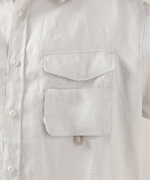 JOURNAL STANDARD relume（ジャーナルスタンダード　レリューム）の「FLANDERS LINEN PLAYING シャツ（シャツ/ブラウス・メンズ・ブラック/ブラウン/ホワイト×ホワイト・MEDIUM/LARGE）」の13枚目の写真