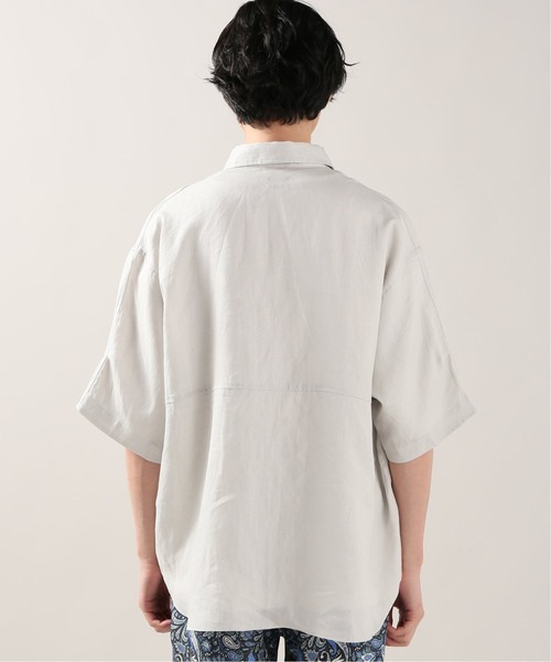 JOURNAL STANDARD relume（ジャーナルスタンダード　レリューム）の「FLANDERS LINEN PLAYING シャツ（シャツ/ブラウス・メンズ・ブラック/ブラウン/ホワイト×ホワイト・MEDIUM/LARGE）」の7枚目の写真