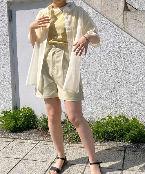 mimi toujours（ミミトゥジュール）の「シャツ シアー オーガンジー omom×mimi toujours（シャツ/ブラウス・レディース・オフホワイト/サックスブルー・M）」の6枚目の写真