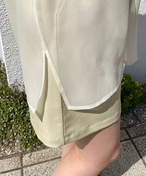 mimi toujours（ミミトゥジュール）の「シャツ シアー オーガンジー omom×mimi toujours（シャツ/ブラウス・レディース・オフホワイト/サックスブルー・M）」の11枚目の写真