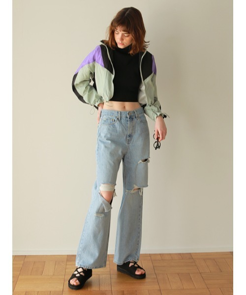 AMAIL（アマイル）の「スポーティーブルゾン（ブルゾン・レディース・ネイビー/ブラウン・FREE）」の8枚目の写真