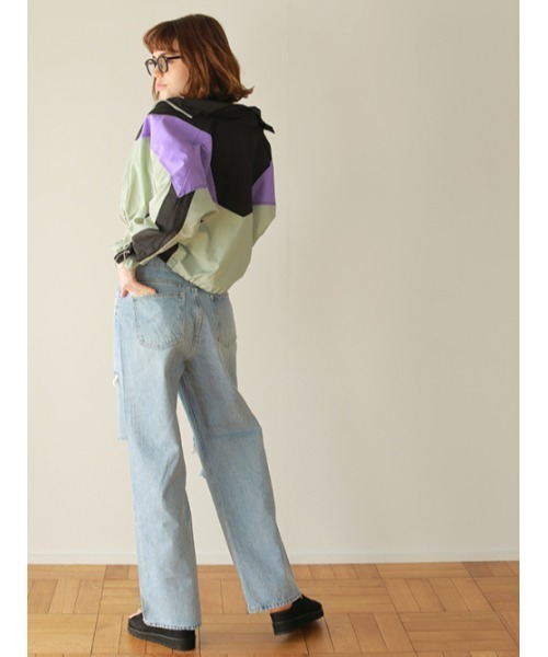 AMAIL（アマイル）の「スポーティーブルゾン（ブルゾン・レディース・ネイビー/ブラウン・FREE）」の3枚目の写真