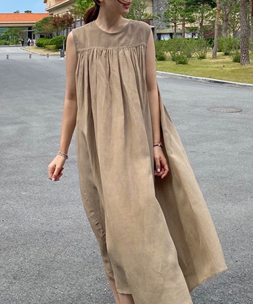 綿麻 ワンピース チュニック ベビードール風 Gossip ロサンゼルス ゴシップロサンゼルス のファッション Aラインワンピース Ama ワンピース セール
