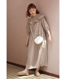 WEARISTA ちょこび × Bonjour Sagan 前後2WAY ビッグカラーレースワンピース