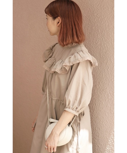 Bonjour Sagan(ボンジュールサガン)の「WEARISTA ちょこび × Bonjour Sagan 前後2WAY ビッグカラーレースワンピース(ワンピース・レディース・ホワイト/ベージュ/グリーン・FREE)」の20枚目の写真