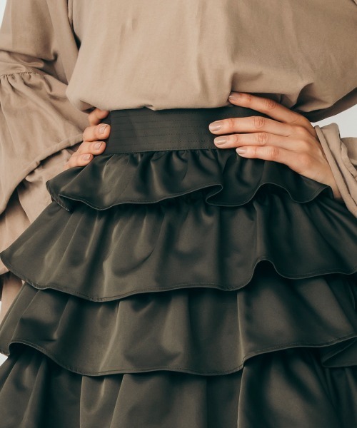 DOUBLE STANDARD CLOTHING フリルロングスカート 中古・古着通販】DOUBLE STANDARD CLOTHING (ダブルスタンダード