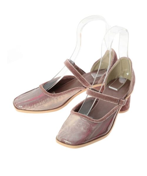 merry jenny（メリージェニー）の「gemベロアヒールシューズ（パンプス・レディース・ピンク/アイボリー/ミント・MEDIUM/LARGE）」の4枚目の写真