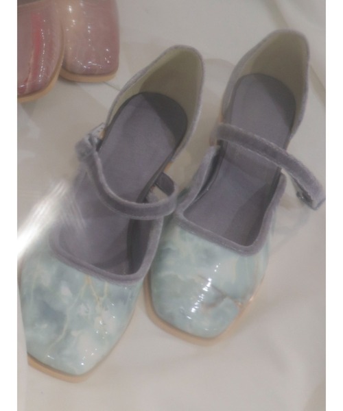 merry jenny（メリージェニー）の「gemベロアヒールシューズ（パンプス・レディース・ピンク/アイボリー/ミント・MEDIUM/LARGE）」の3枚目の写真