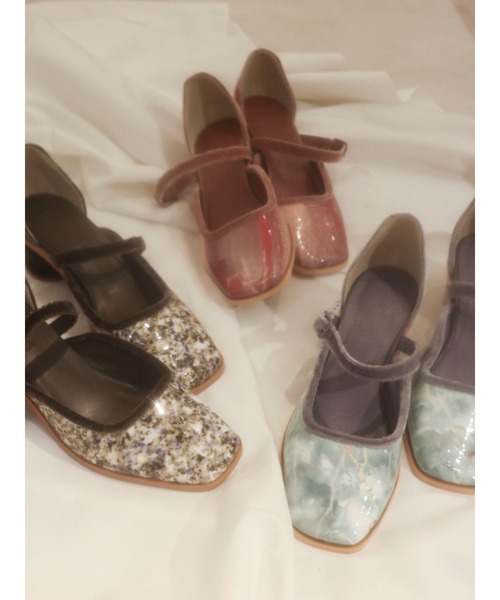 merry jenny（メリージェニー）の「gemベロアヒールシューズ（パンプス・レディース・ピンク/アイボリー/ミント・MEDIUM/LARGE）」の18枚目の写真