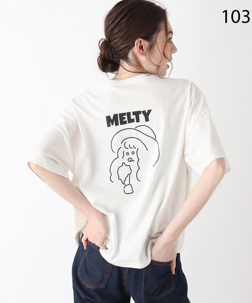 Cutie Blonde(キューティーブロンド)の「◆【S-L】ホリディ前ポケットコラボTシャツ(Tシャツ/カットソー・レディース・ブラック/オフホワイト/カーキ/オレンジ系その他2/ホワイト系3/ブラック系・01/02/03)」の17枚目の写真