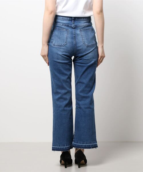 coca（coca）（コカ）の「リメイク風カットオフストレッチデニム（デニムパンツ・レディース・ブルー・M/L）」の3枚目の写真