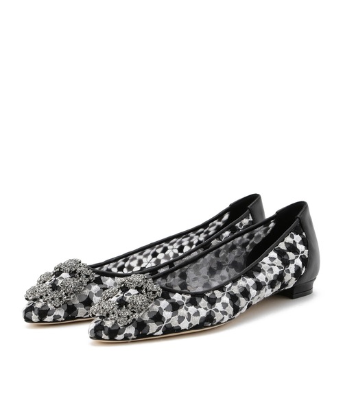 Manolo Blahnik（マノロ・ブラニク）の「MANOLO BLAHNIK / "HANGISI FLAT" ビジューマルチレースフラットパンプス（パンプス・レディース・ブラック・37/36）」の6枚目の写真